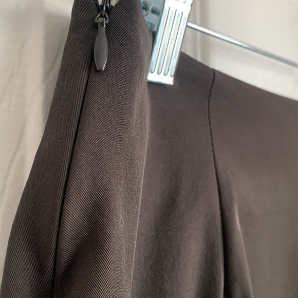 RK Chocolate Brown Stretch Skirt with Butterfly Appliqué Detail on Side Slit - Picture 5 of 8